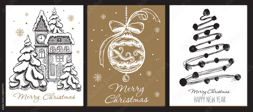 © oldesign - Christmas Greeting card. Design element in doodle style.