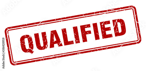 qualified stamp. square grunge sign on white background