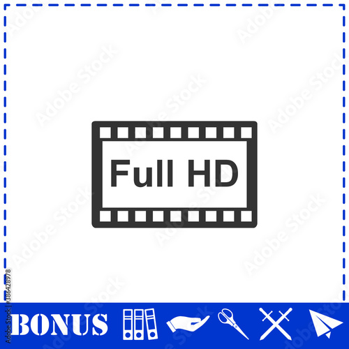 Full hd icon flat