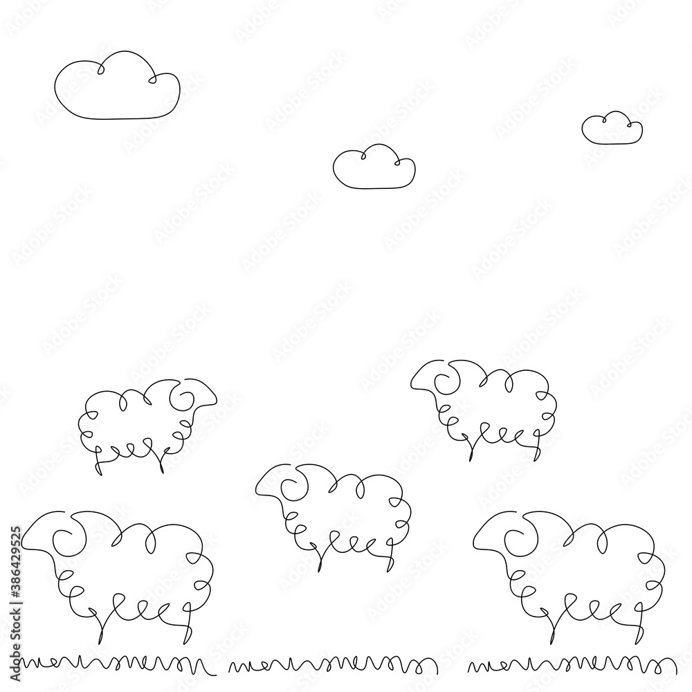 Sheeps cartoon on white background. Vector illustration Sheeps cartoon on white background. Vector illustration