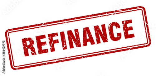 refinance stamp. square grunge sign on white background