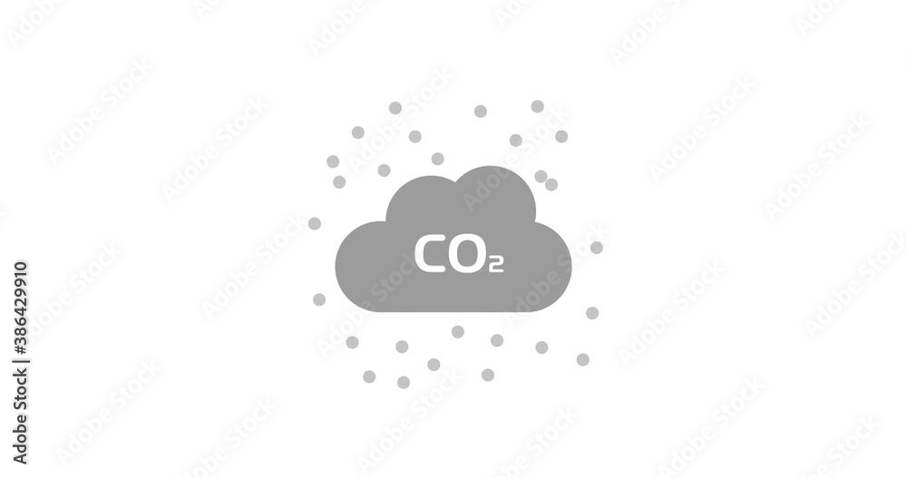 Pollution icon animation. Cloud with moving dust particles Pollution icon animation. Cloud with moving dust particles