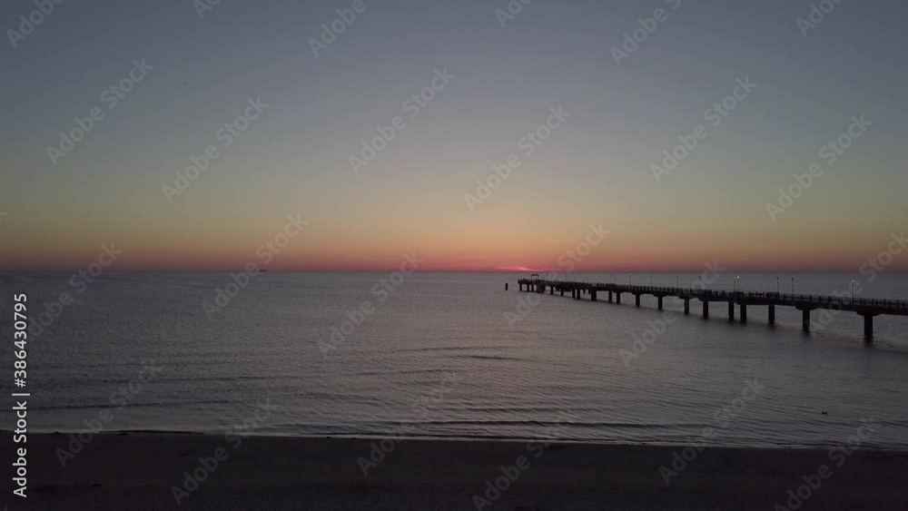 Sunset by the Baltic Sea. Red Sky. Pretty Pier Sunset by the Baltic Sea. Red Sky. Pretty Pier