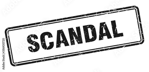 scandal stamp. square grunge sign on white background