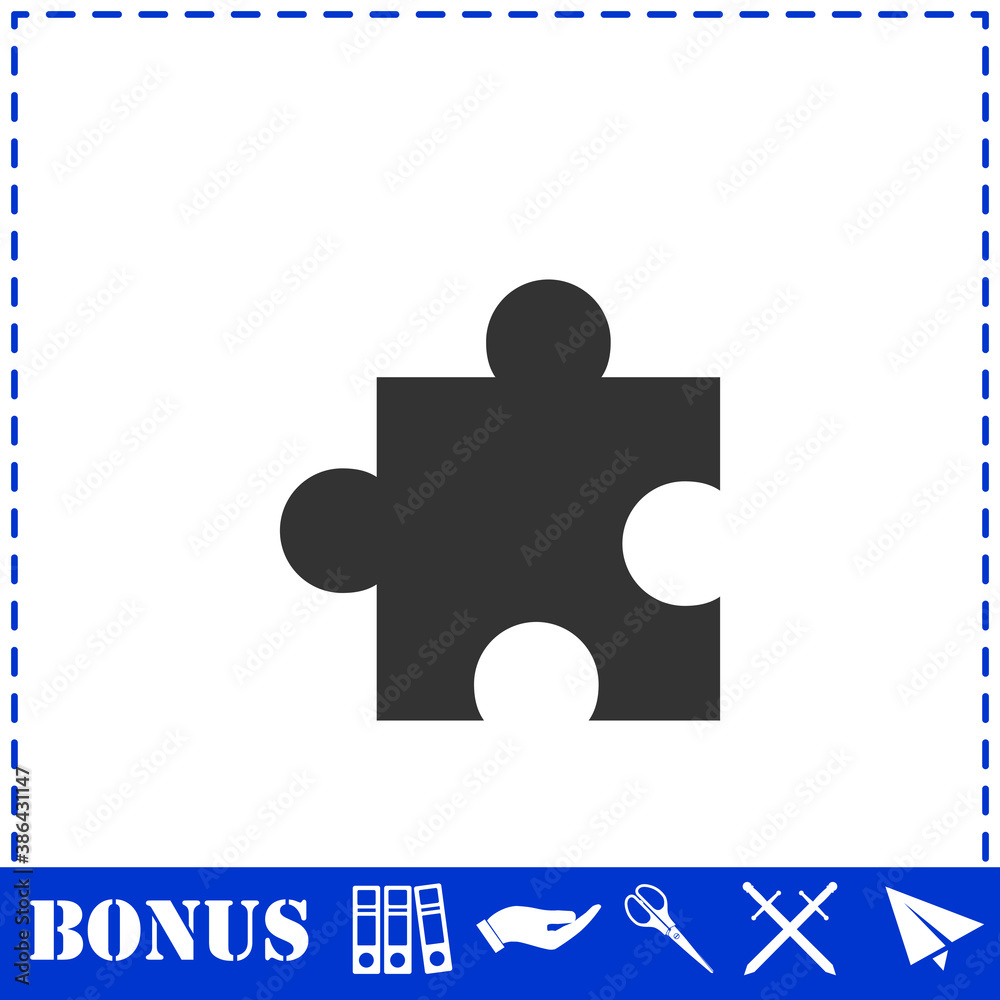 Puzzle piece icon flat Puzzle piece icon flat