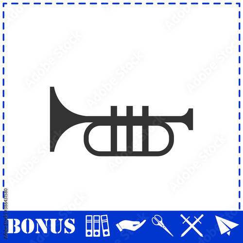 Trumpet icon flat