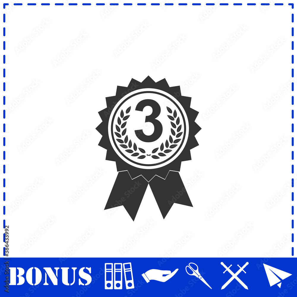 Award medals icon flat