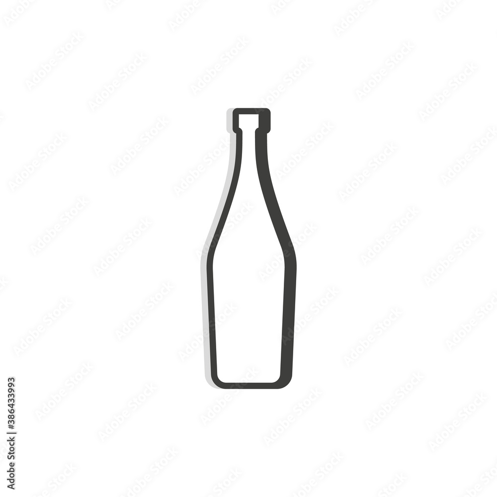 Martini bottle line. Simple template. Isolated object. Symbol in thin lines for alcoholic institutions, bars, restaurants, pubs and night clubs. Dark outline. Flat illustration on white background Martini bottle line. Simple template. Isolated object. Symbol in thin lines for alcoholic institutions, bars, restaurants, pubs and night clubs. Dark outline. Flat illustration on white background