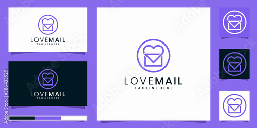 Love Mail Logo. Love Letter. Love Message Logo Design
