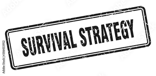 survival strategy stamp. square grunge sign on white background