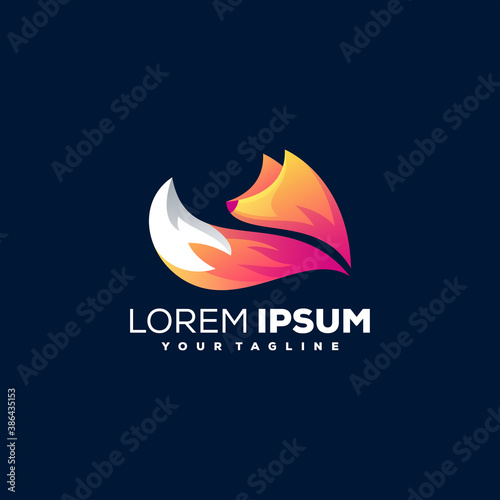fox gradient color logo design