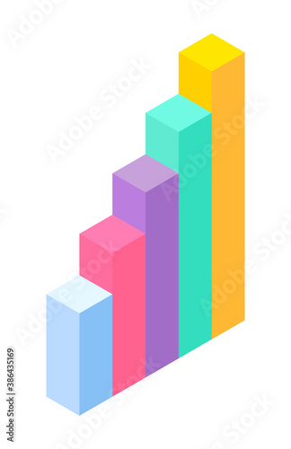 Free Download 3d growing graphic. Isometric infographics. Financial strategy. Visual presentation. Analysis info business statistic. Digital marketing. Visualization of chart with different sizes columns flat style - GFXLoad