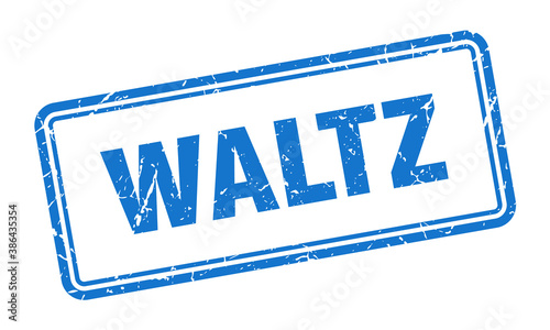 waltz stamp. square grunge sign on white background