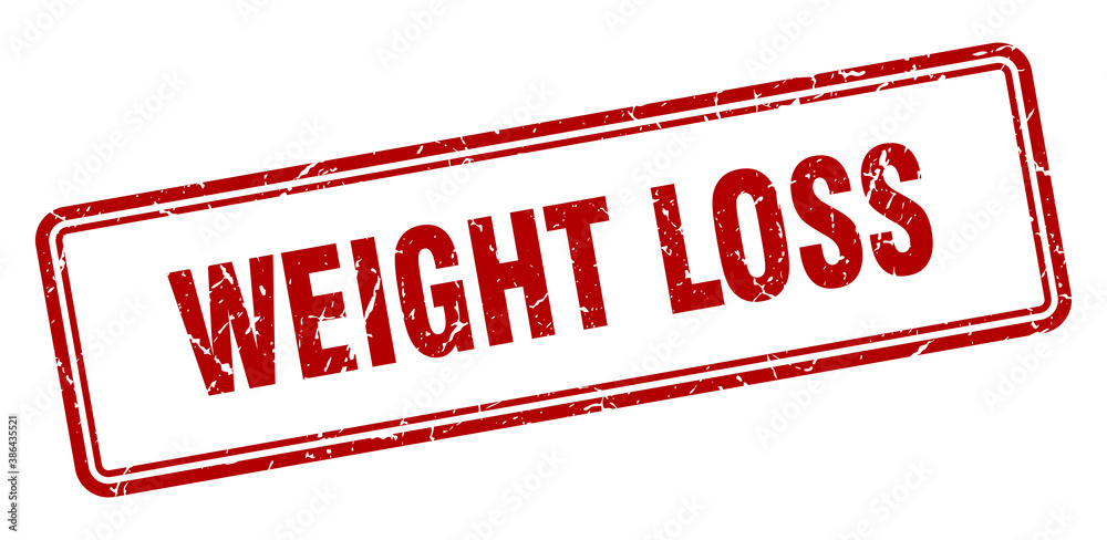 weight loss stamp. square grunge sign on white background