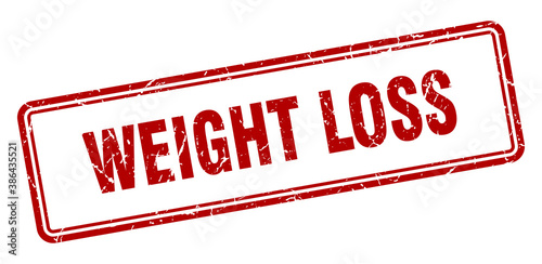 weight loss stamp. square grunge sign on white background