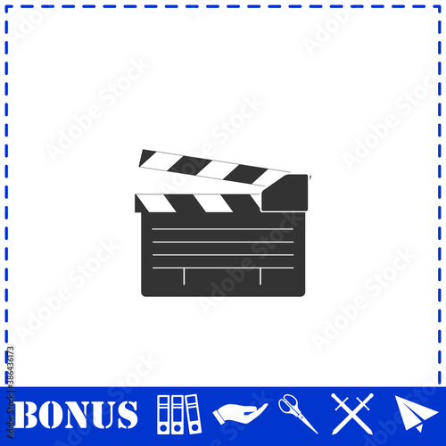 Film flap icon flat