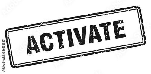 activate stamp. square grunge sign on white background