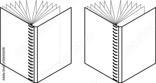 A plain isometric spiral-bound book ready for you to place your designs on.Back cover spiral binding. X-ray version included.