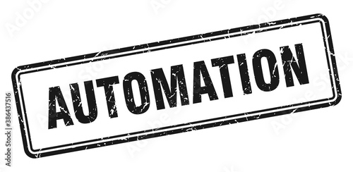 automation stamp. square grunge sign on white background