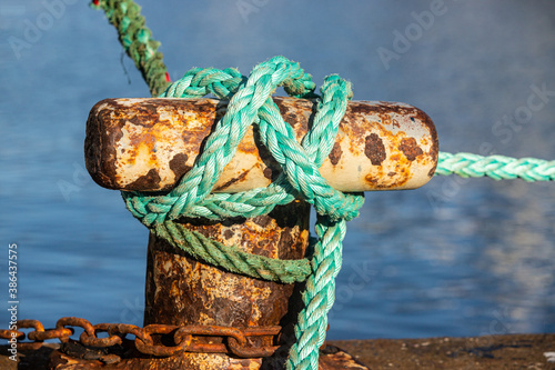 rusty poller harbor Skagen, Denmark
