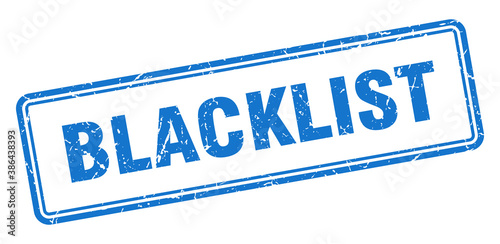 blacklist stamp. square grunge sign on white background