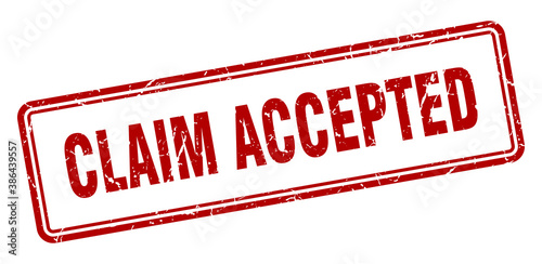 claim accepted stamp. square grunge sign on white background
