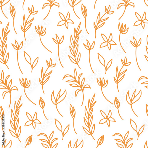 Botanical abstract flowers seamless pattern 