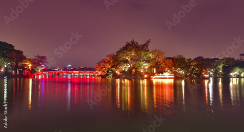 Hoan Kiem Lake at Night Hanoi Downtown at night © Krzysztof Wiktor