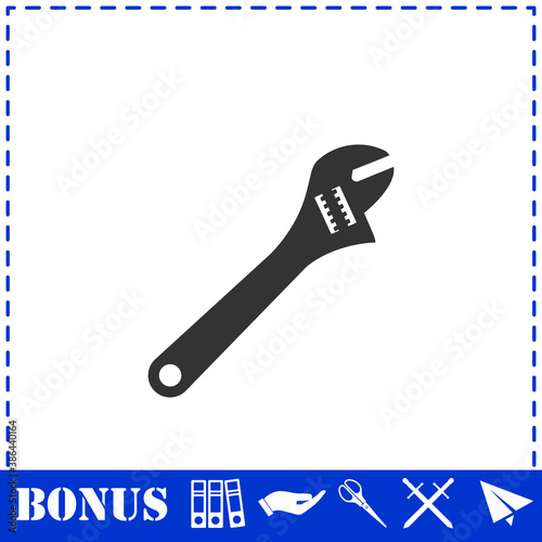 Pipe wrench icon flat