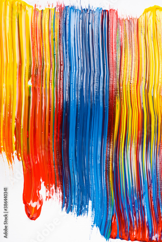 abstract colorful background with paint brushstrokes on white background