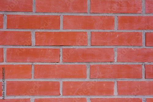 Red brick wall on a sunny day.