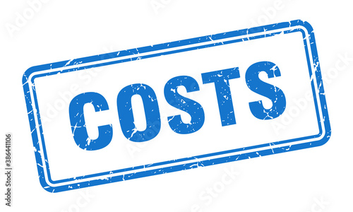 costs stamp. square grunge sign on white background