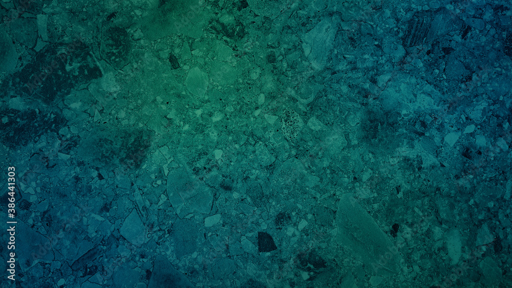 Fototapeta premium luxury gradient green and blue rough grain stone tile with large terrazzo texture background (Natural pattern for backdrop or background).