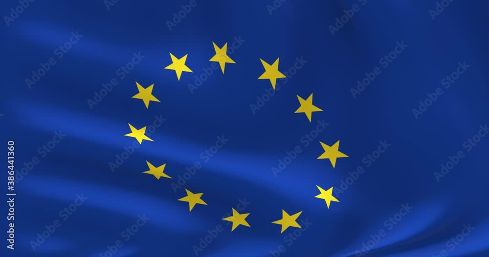 Official EU flag. European Union Flag. Waved highly detailed flag animation. Official EU flag. European Union Flag. Waved highly detailed flag animation.
