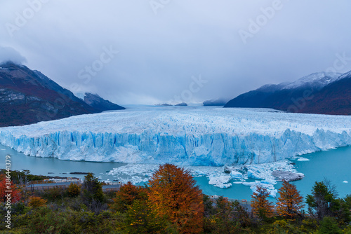 Global warming, Perito Moreno Glacier in Argentina, a famous tourist attraction in Latin America.
