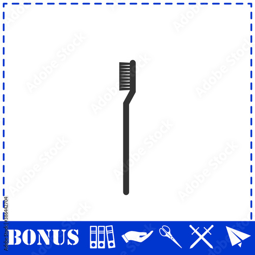 Toothbrush icon flat