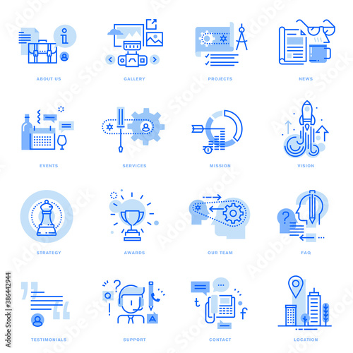 Set of flat line business icons. Vector concepts for website and app design and development, business presentation and marketing material.