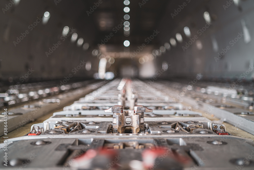 aircraft cargo floor latches and locks Stock Photo Adobe Stock