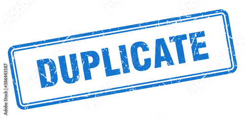 duplicate stamp. square grunge sign on white background