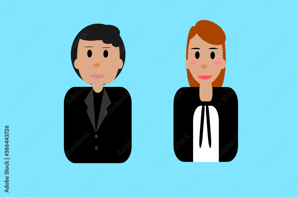 Businessman and Businesswoman character , flat design vector. Businessman and Businesswoman character , flat design vector.
