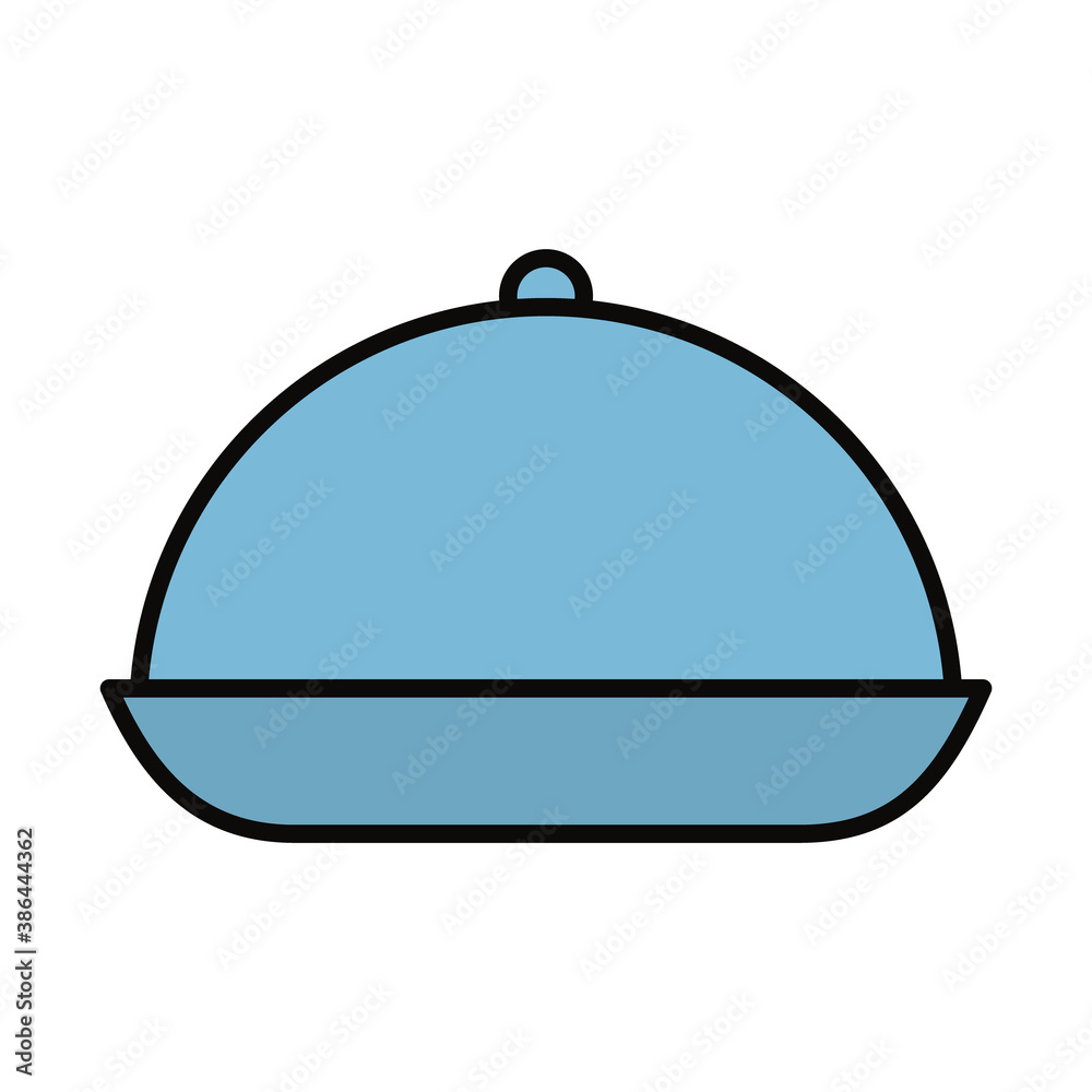 Obraz premium chef platter icon, line and fill style