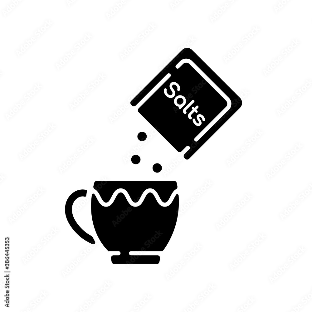 Oral Rehydration Salts Black Glyph Icon Medical Salts For Diarrhea