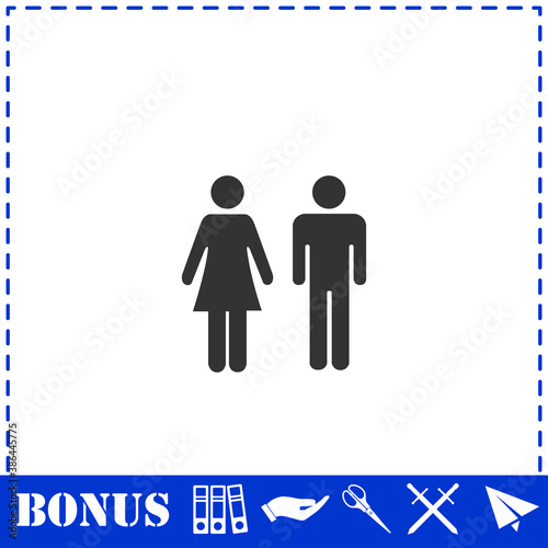 Man and Woman icon flat