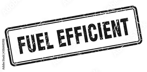 fuel efficient stamp. square grunge sign on white background