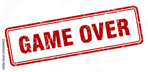 game over stamp. square grunge sign on white background