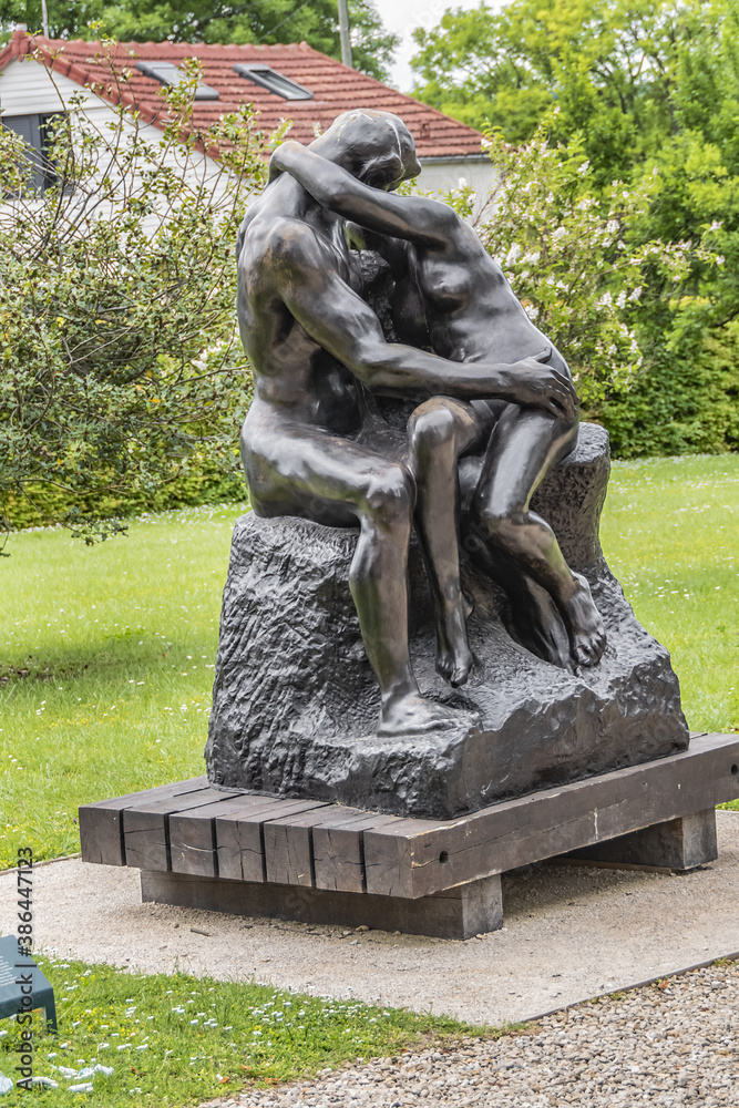 Park in Rodin museum in Meudon. Park decorated with original monumental ...