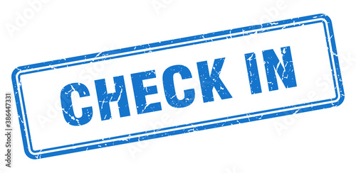 check in stamp. square grunge sign on white background