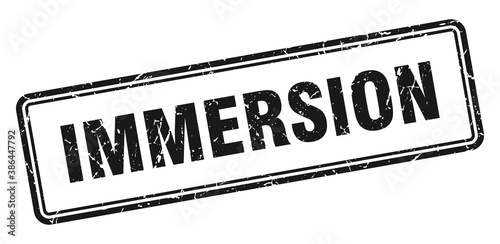 immersion stamp. square grunge sign on white background