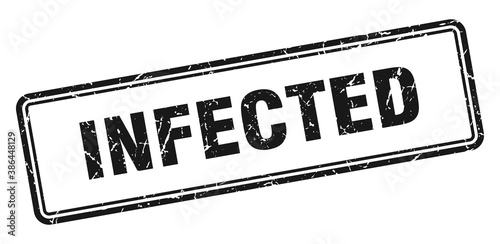 infected stamp. square grunge sign on white background