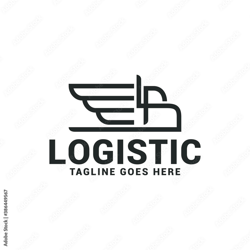 Logistics logo delivery express icon vector template. Simple design logistics delivery logo.
